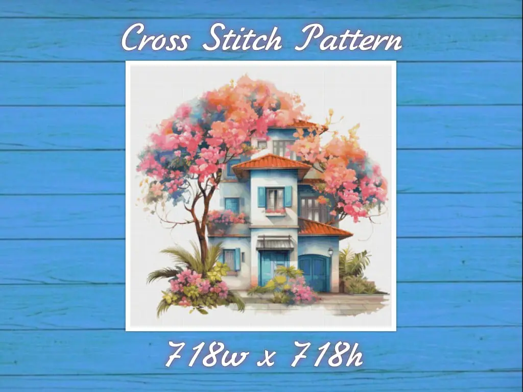 Cottage Cross Stitch Pattern Vintage Counted DIY 829 718 1 Cottage Cross Stitch Pattern Vintage Counted DIY 829 718
