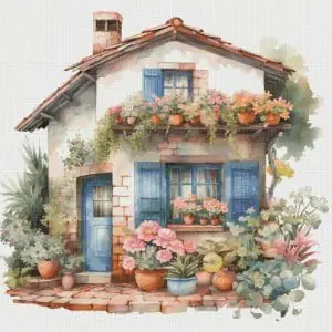 Cottage Cross Stitch Pattern Vintage Counted DIY 836 718