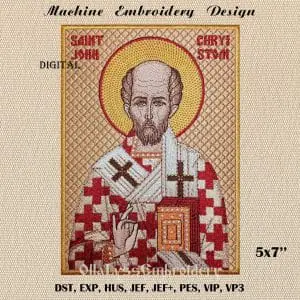 Saint John Chrysostom embroidery design