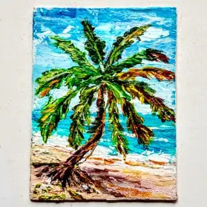 Tropical Beach Painting Tree Palm Painting