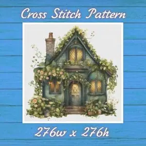 Cottage Cross Stitch Pattern Vintage Counted 822 276