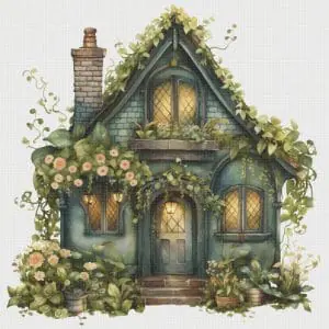 Cottage Cross Stitch Pattern Vintage Counted 822 276