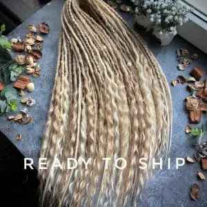 Ready to ship Mixed blonde boho dreads and curls