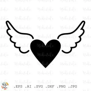 Heart Svg Silhouette Cricut Stencil Templates Dxf