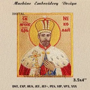 Saint Nicholas II embroidery design