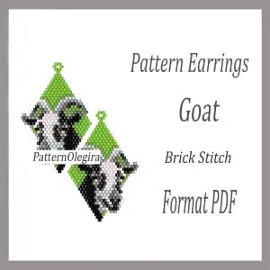 Goat Earrings bead pattern Goat bead pattern Beading pattern Olegirabeadpatterns