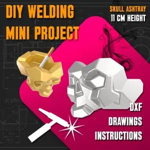 DIY Welding Project Plans Drawings Skull Ashtray (DXF, PDF)