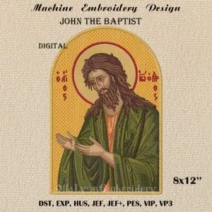 John the Baptist icon embroidery design