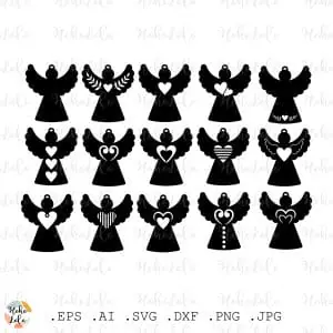 Angel Ornament Svg Silhouette Cricut Stencil Templates Dxf