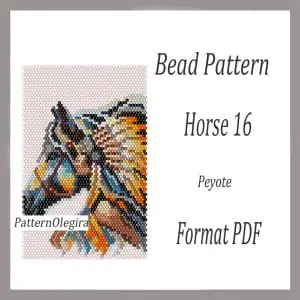 Horses 16 bead pattern Horses bead tapestry pattern Bead Horses patterns Olegirabeadpatterns