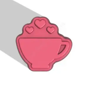 Cup with hearts STL FILE for vacuum forming and 3D printing