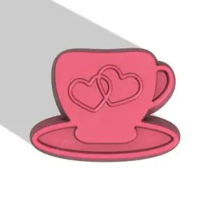Cup with hearts STL FILE for vacuum forming and 3D printing
