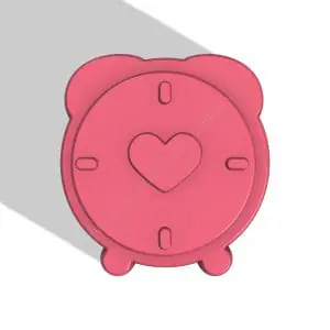 Clock with heart STL FILE for vacuum forming and 3D printing