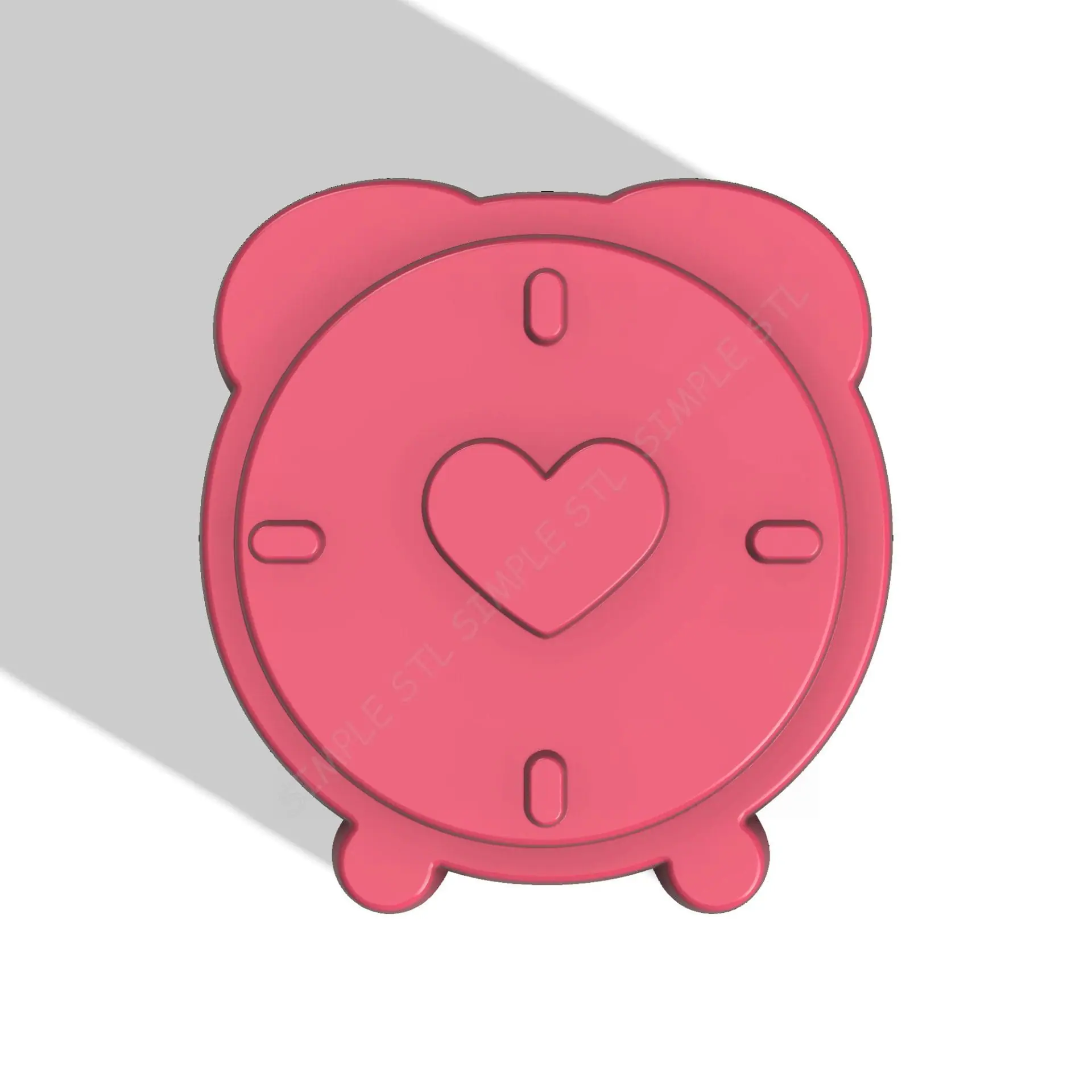 Clock with heart STL FILE for vacuum forming and 3D printing