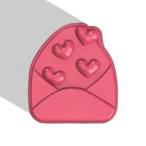 Envelope with hearts STL FILE for vacuum forming and 3D printing