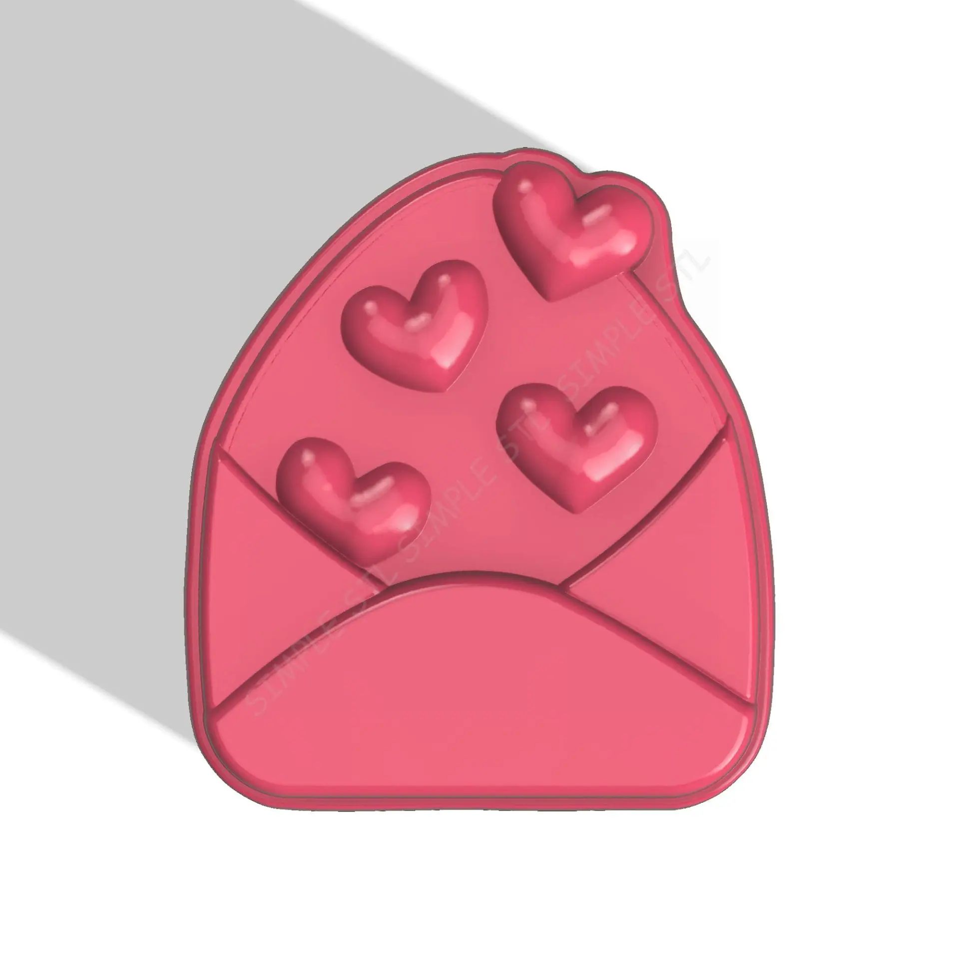Envelope with hearts STL FILE for vacuum forming and 3D printing