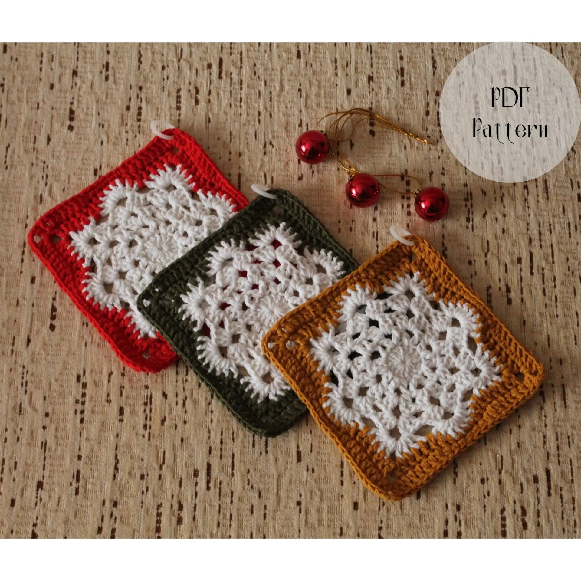 Crochet pattern potholder, Hot pad, Snowflake pattern 5 Crochet pattern potholder, Hot pad, Snowflake pattern - Image 5