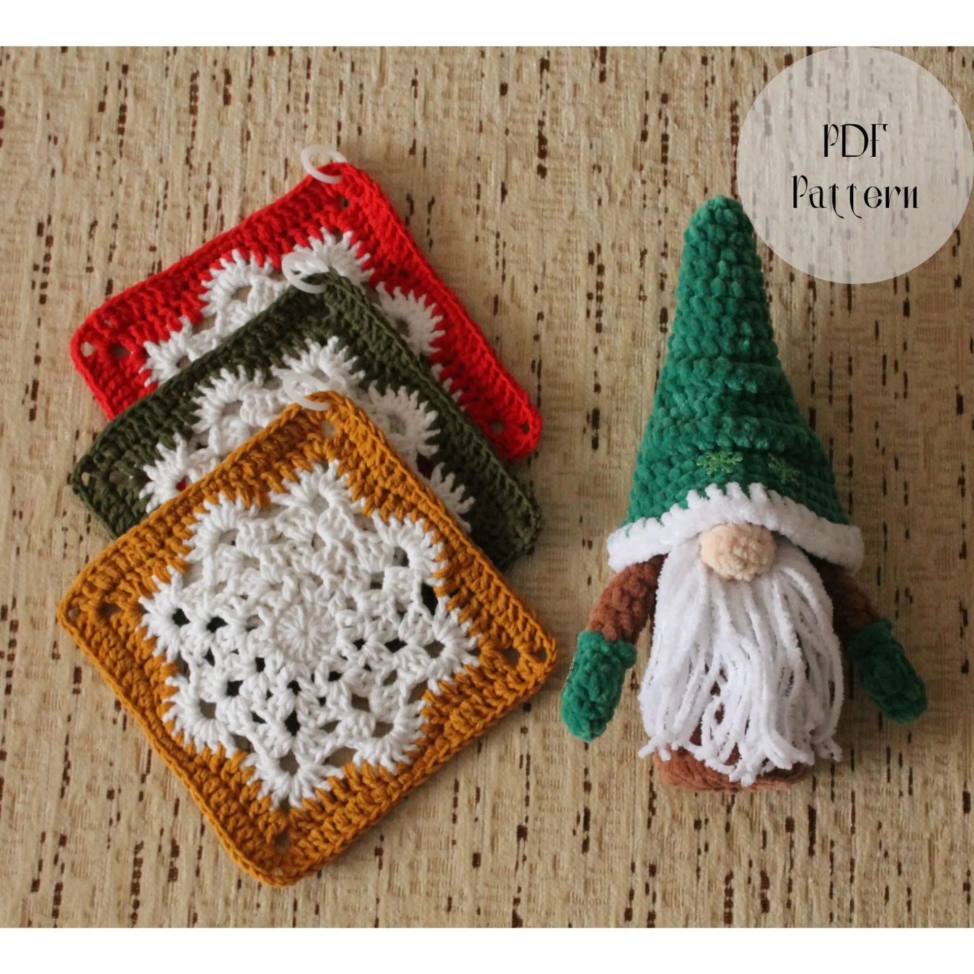 Crochet pattern potholder, Hot pad, Snowflake pattern 7 Crochet pattern potholder, Hot pad, Snowflake pattern - Image 7