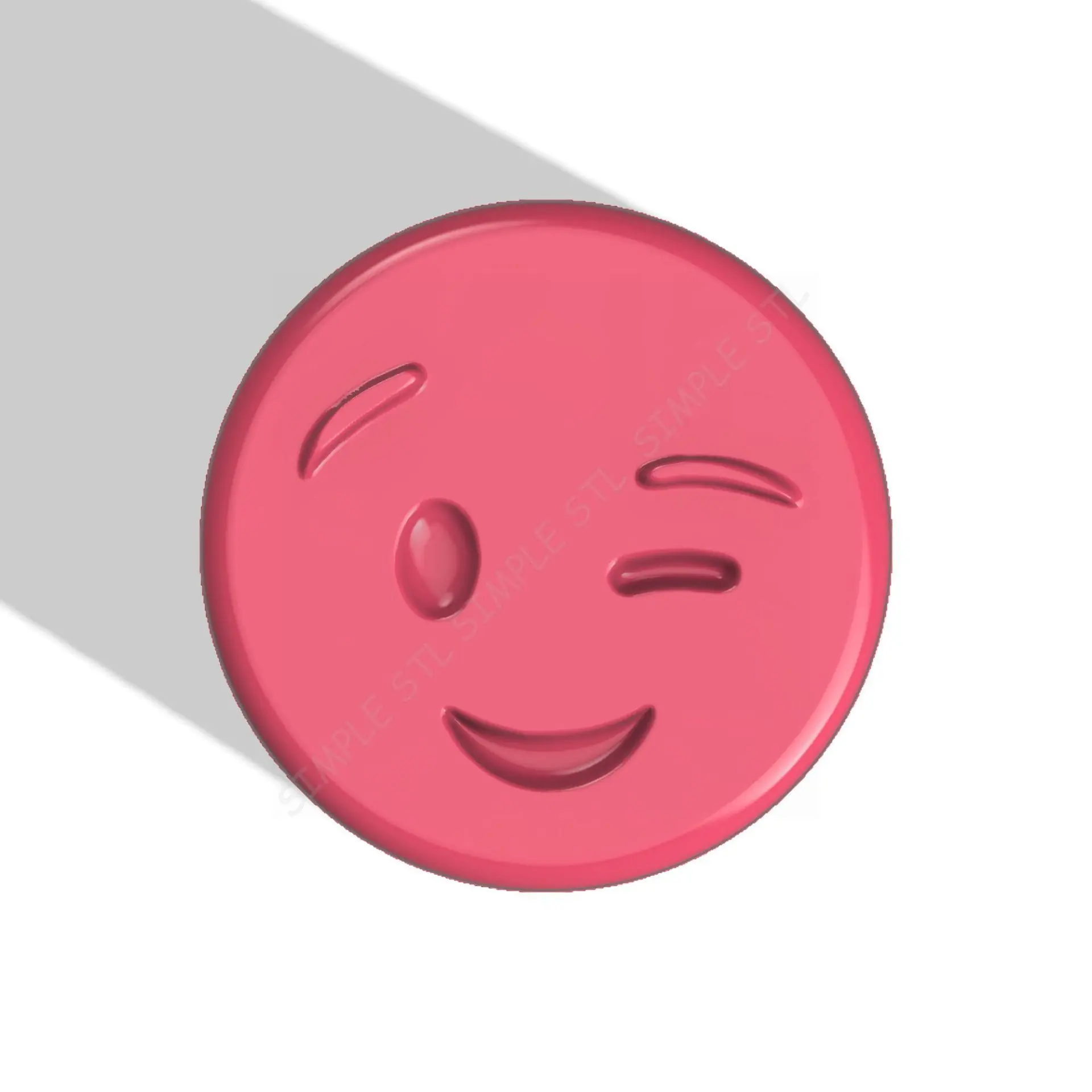 Emoji winking STL file for vacuum forming and 3D printing