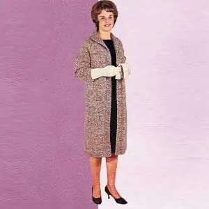 Mohlon raglan coat, vintage knitting pattern, Small-Medium-Large