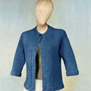Ladies one button cardigan, vintage knitting pattern, for women