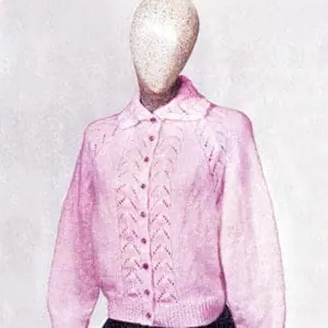 Ladies cardigan, vintage knitting pattern, button down womens