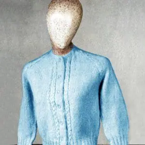 Vintage knitting pattern, ladies cardigan reglan, button down