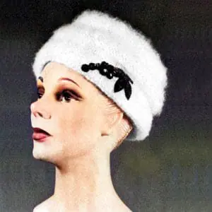 Knitted pillbox hat, vintage pattern, women's accessory, pdf