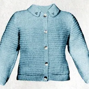 Childrens cardigan sweater button, vintage knitting pattern, pdf