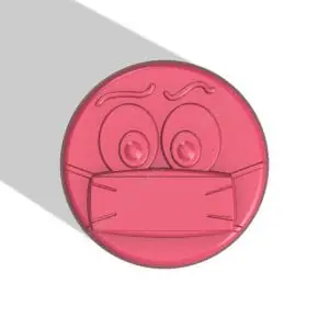 Medical mask emoji STL file for vacuum forming and 3D printing