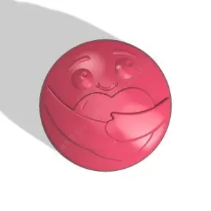 Emoji hugging the heart STL file for vacuum forming and 3D printing