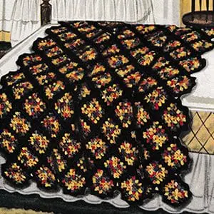 Vintage Crochet Pattern Afghan Carnival Granny