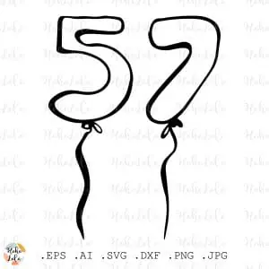 Balloons Numbers Svg Cricut Stencil Templates Dxf