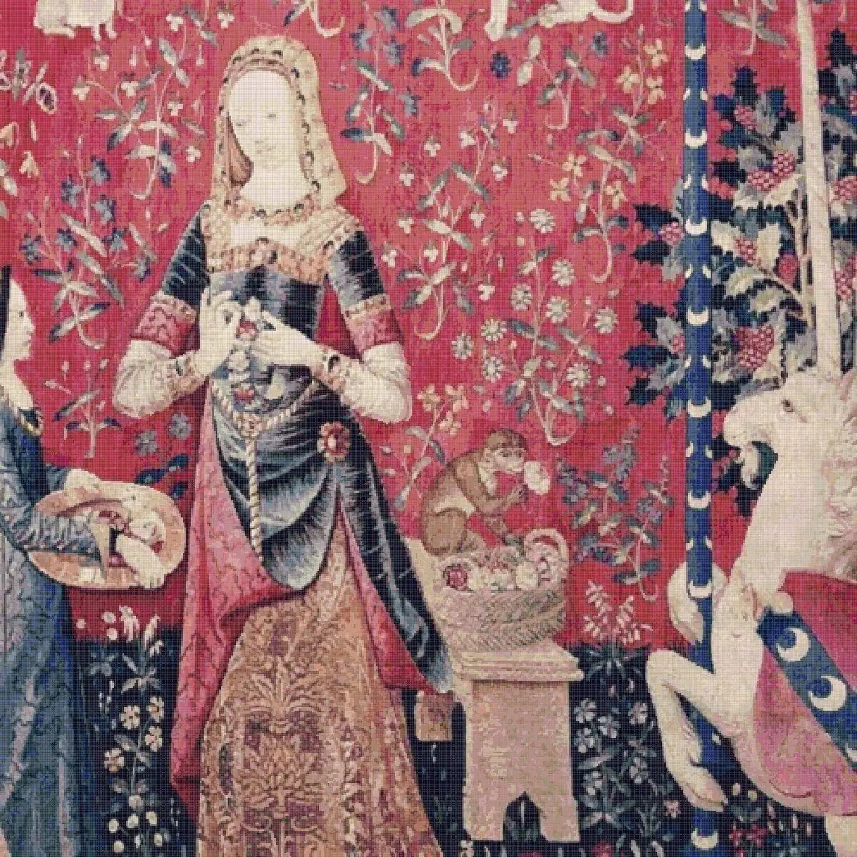 Vintage Cross Stitch Pattern The Lady with the Unicorn 14 718 - Image 2