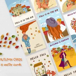 Autumn, Fall, Thanksgiving vibes, Autumn mood, vertical cards