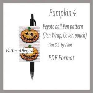 Pumpkin 4 bead patterns Pumpkin bead cover pen Pumpkin bead pen wraps Beading patterns Bead peyote pattern Olegirabeadpatterns