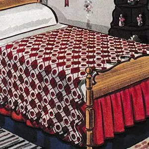 Vintage Crochet Pattern Afghan Plaid Calico