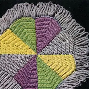 Vintage Crochet Pattern Afghan Plaid Cartwheel