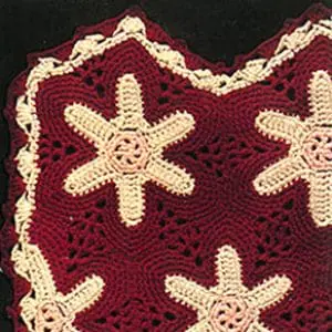 Vintage Crochet Pattern Afghan Plaid Flower Fingers