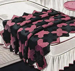 Vintage Crochet Pattern Afghan Plaid Caprice 1 Vintage Crochet Pattern Afghan Plaid Caprice