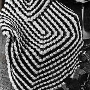 Vintage Crochet Pattern Afghan Plaid Cockleshells