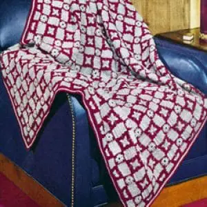 Vintage Crochet Pattern Afghan Plaid Tally Ho