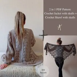 skull cardigan skull shawl