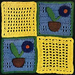 Vintage Crochet Pattern Afghan Plaid How Does Your Garden Grow