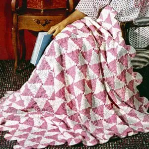 Vintage Crochet Pattern Afghan Plaid Candy Cane