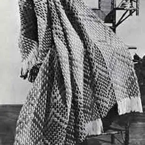 Vintage Crochet Pattern Afghan Plaid Diamond Weave