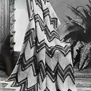 Crealandia - Handmade Marketplace 197 Vintage Crochet Pattern Afghan Plaid Rippling River