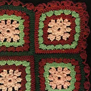 Vintage Crochet Pattern Afghan Plaid Clover Patch
