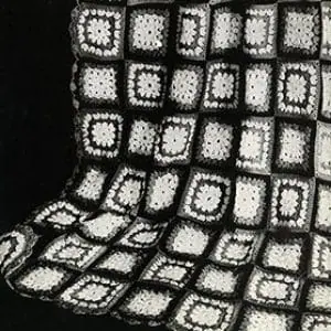 Vintage Crochet Pattern Afghan Plaid Clover Patch