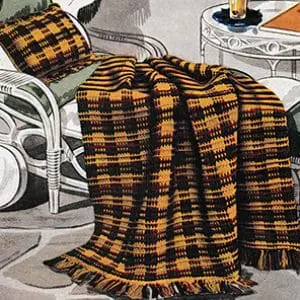 Vintage Crochet Pattern Afghan Plaid Tartan